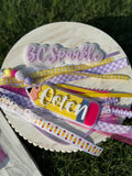 Personalized Acrylic Pencil Keychain | Beaded Charm Teacher Gift