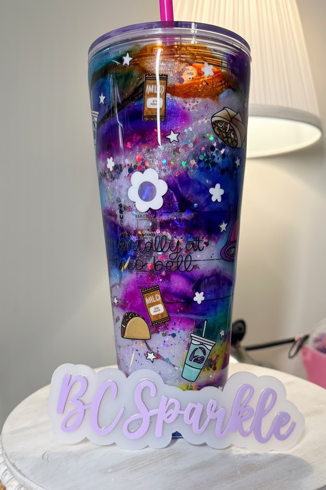 Alcohol Ink Snow Globe Tumbler
